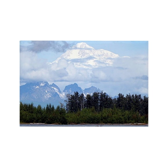 CafePress - Denali, Forest, River, Mountains, Alaska 1 - Rectangle Magnet, 2"x3" Refrigerator Magnet