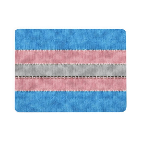 CafePress - Denim Textured Seamless Transgender Pride Flag - Large Sherpa Fleece Throw Blanket 80" x 60"
