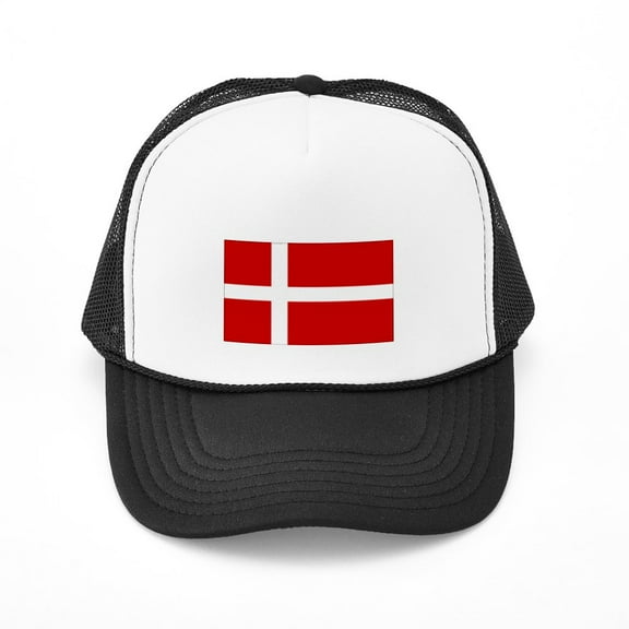 CafePress - Denmark Flag - Adjustable Unisex Printed Trucker Hat with Mesh Back