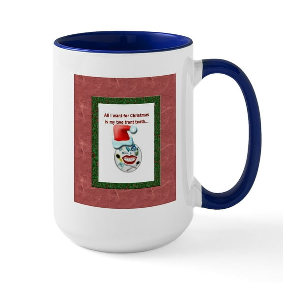 CafePress - Dental Holidays Large Mug - 15 oz Ceramic Large White Novelty Mug