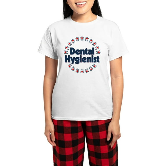 CafePress - Dental Hygienist Women's Light Pajamas - Women's Short Sleeve Print T-Shirt and Pants Light Cotton Pajama Set