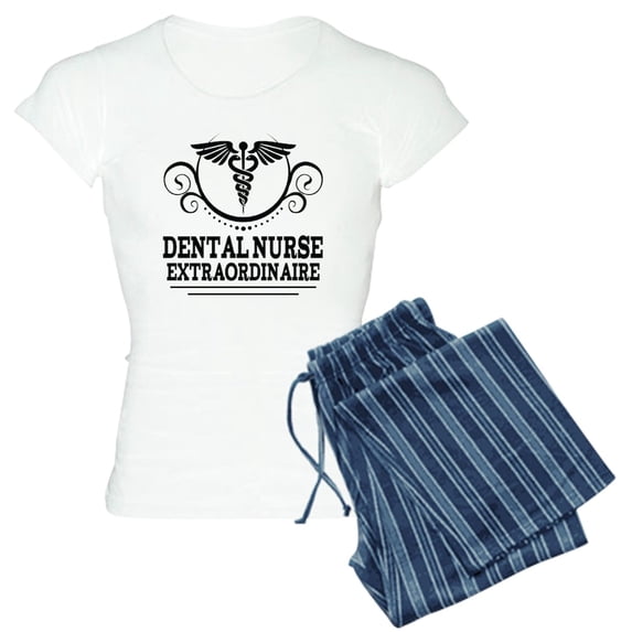 CafePress - Dental Nurse Extraordinaire Pajamas - Women's Short Sleeve Print T-Shirt and Pants Light Cotton Pajama Set