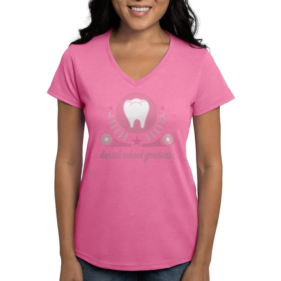 CafePress - Dental School Graduate T Shirt - Women's V-Neck Dark T-Shirt