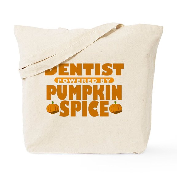 CafePress - Dentist Powered By Pumpkin Spice Tote Bag - Unisex Canvas Tote Bag, Beige, 1-Piece