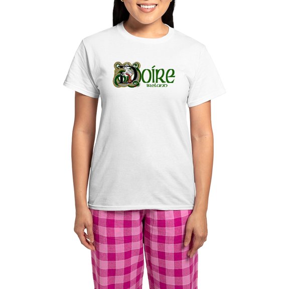 CafePress - Derry Dragon (Gaelic) Women's Light Pajamas - Women's Short Sleeve Print T-Shirt and Pants Light Cotton Pajama Set