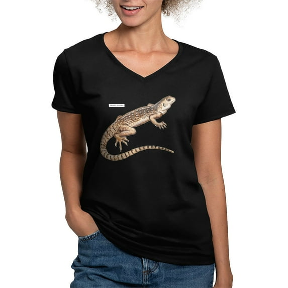 CafePress - Desert Iguana Women's V Neck Dark T Shirt - Women's V-Neck Dark T-Shirt