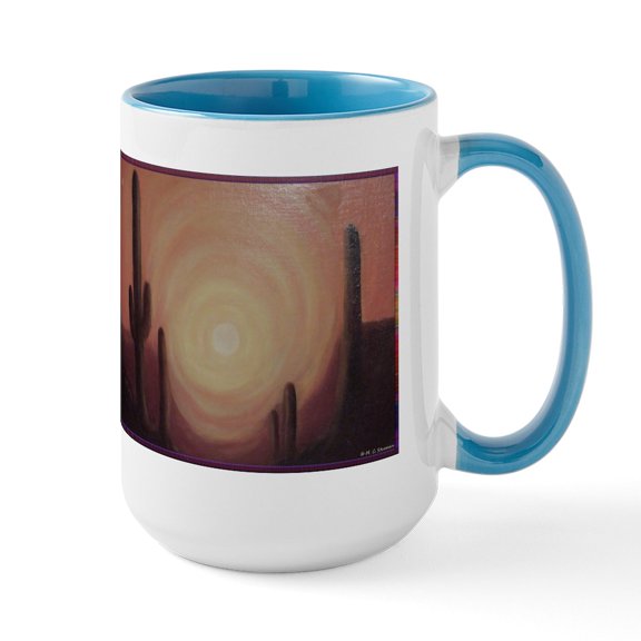 CafePress - Desert! Southwest Art! Large Mug - 15 oz Ceramic Large White Novelty Mug