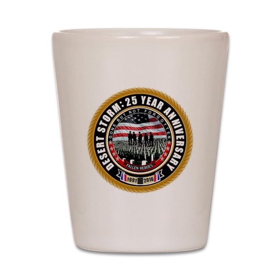 CafePress - Desert Storm 25 - White Shot Glass, Unique and Funny Shot Glass