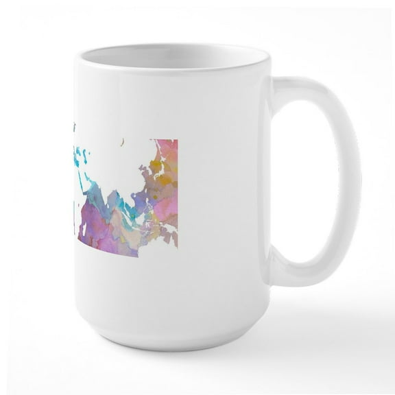 CafePress - Design 48 World Map Mugs - 15 oz Ceramic Large White Novelty Mug
