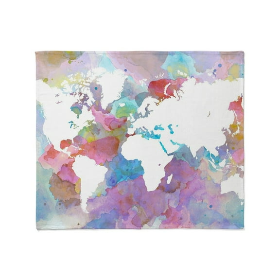 CafePress - Design 48 World Map Throw Blanket - Soft Fleece Throw Blanket, 50"x60" for All Ages