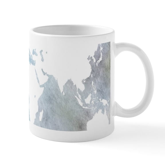 CafePress - Design 68 World Map Mugs - 11 oz Ceramic Mug - Novelty Coffee Tea Cup