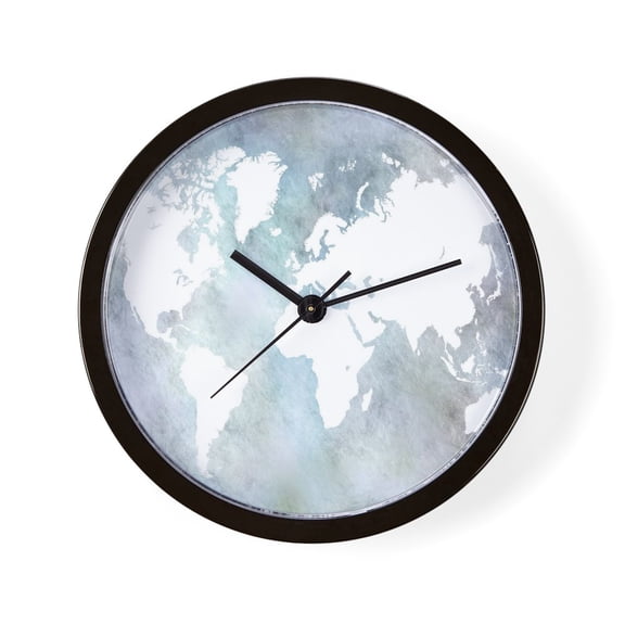 CafePress - Design 68 World Map - 10" Quartz Analog Battery-Powered Modern Wall Clock, Unique