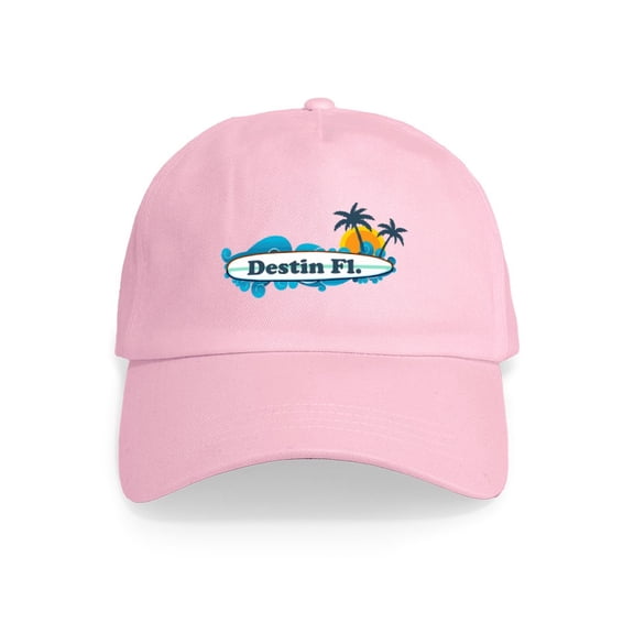 CafePress - Destin Florida Surf Design. Cap - Adjustable 100% Brushed Unisex Casual Cotton Baseball Cap, Beige, 1