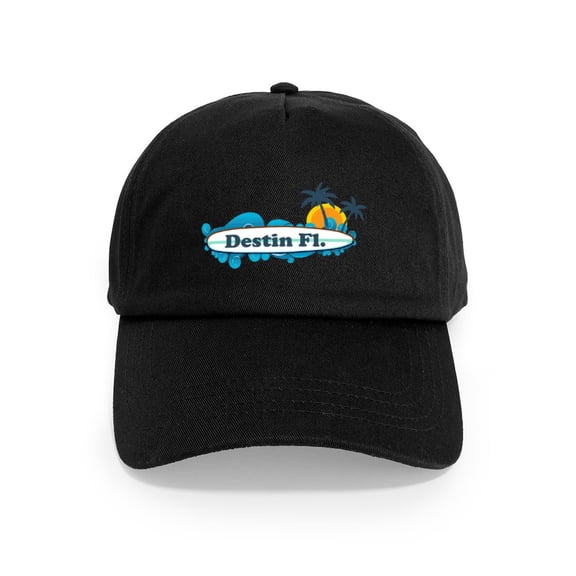 CafePress - Destin Florida Surf Design. Cap - Adjustable 100% Brushed Unisex Casual Cotton Baseball Cap, Beige, 1