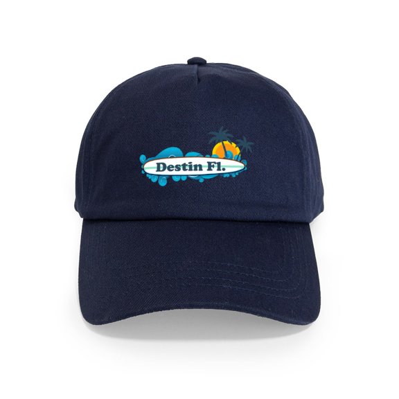 CafePress - Destin Florida Surf Design. Cap - Adjustable 100% Brushed Unisex Casual Cotton Baseball Cap, Beige, 1
