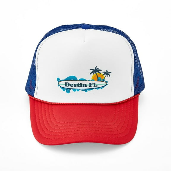 CafePress - Destin Florida Surf Design. - Adjustable Unisex Printed Trucker Hat with Mesh Back