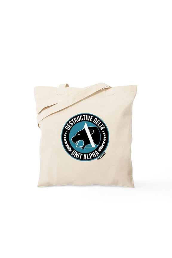 - Destructive Delta Logo Tote Bag - Unisex Canvas Tote Bag, Beige, 1-Piece