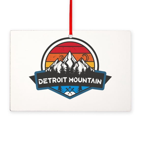CafePress - Detroit Mountain Detroit Lakes Minnesota - Wood Rectangle Ornament 6"x4"