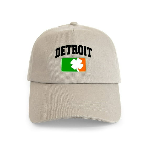 CafePress - Detroit Shamrock Cap - Adjustable 100% Brushed Unisex Casual Cotton Baseball Cap, Beige, 1