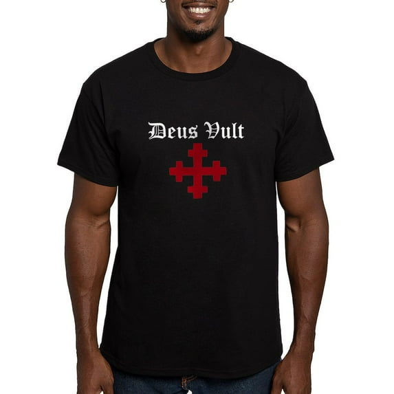 CafePress - Deus Vult Fitted T Shirt (Dark) - Men's Fitted T-Shirt