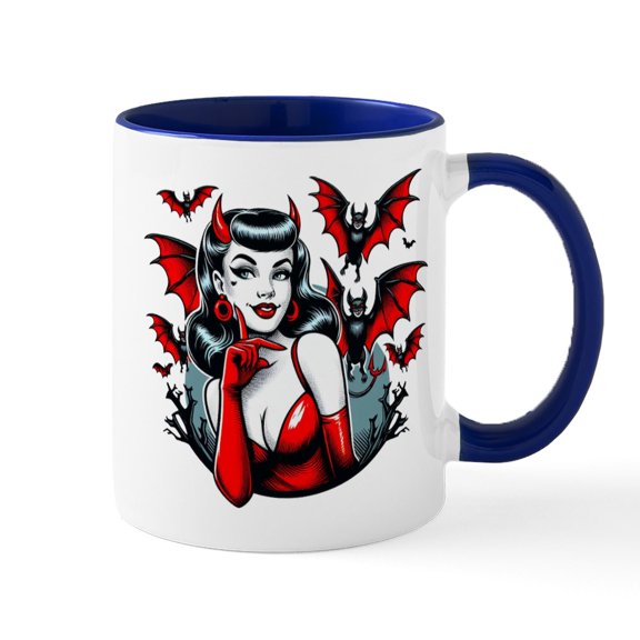 CafePress - Devil Bats - 11 oz Ceramic Mug - Novelty Coffee Tea Cup