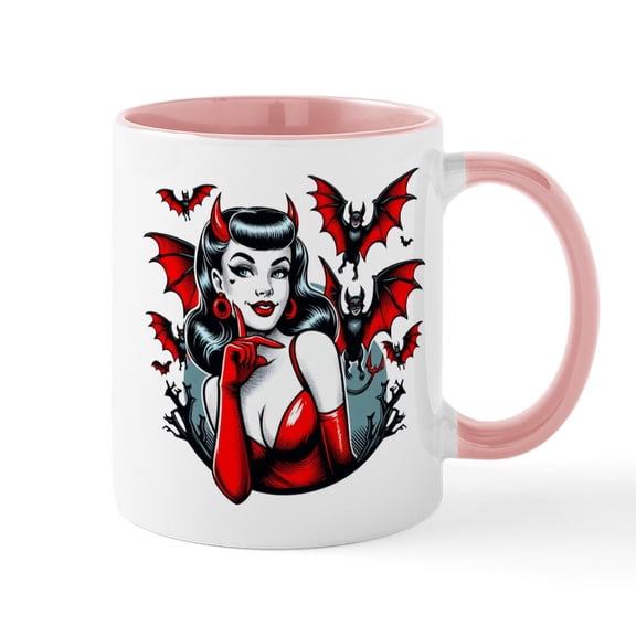 CafePress - Devil Bats - 11 oz Ceramic Mug - Novelty Coffee Tea Cup