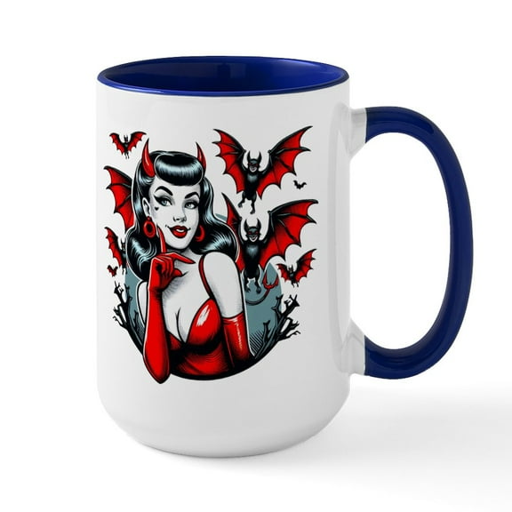 CafePress - Devil Bats - 15 oz Ceramic Large White Nolvety Mug
