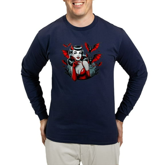 CafePress - Devil Bats Men's Long Sleeve T Shirt - Long Sleeve Dark T-Shirt