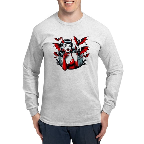 CafePress - Devil Bats Men's Long Sleeve T Shirt - Unisex Cotton Long Sleeve T-Shirt