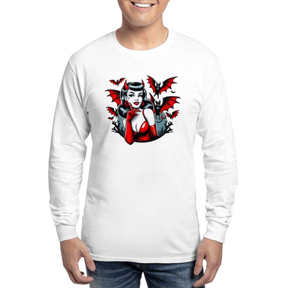 CafePress - Devil Bats Men's Long Sleeve T Shirt - Unisex Cotton Long Sleeve T-Shirt