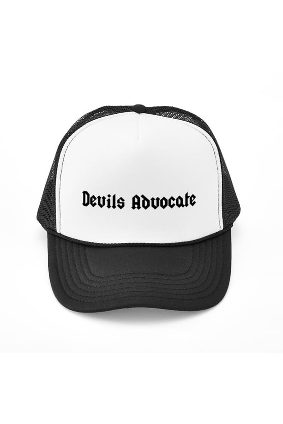 - Devil's Advocate - Adjustable Unisex Printed Trucker Hat with Mesh Back