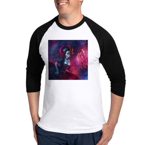 CafePress - Dia De Los Muertos Baseball Jersey - Cotton Baseball Jersey, 3/4 Raglan Sleeve Shirt