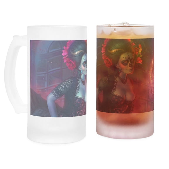 CafePress - Dia De Los Muertos Frosted Stein - 16 oz Frosted Glass Beer Mug