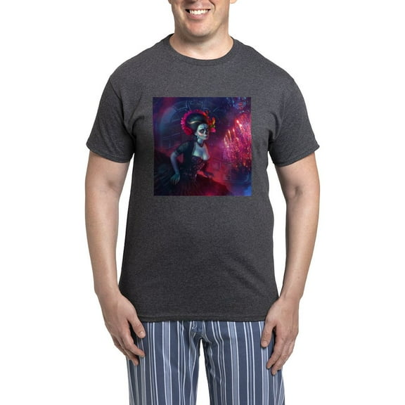 CafePress - Dia De Los Muertos Men's Charcoal Pajamas - Men's Loose Fit, Cotton - 2 Piece Pajama Set