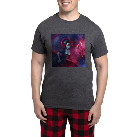 CafePress - Dia De Los Muertos Men's Charcoal Pajamas - Men's Loose Fit, Cotton - 2 Piece Pajama Set