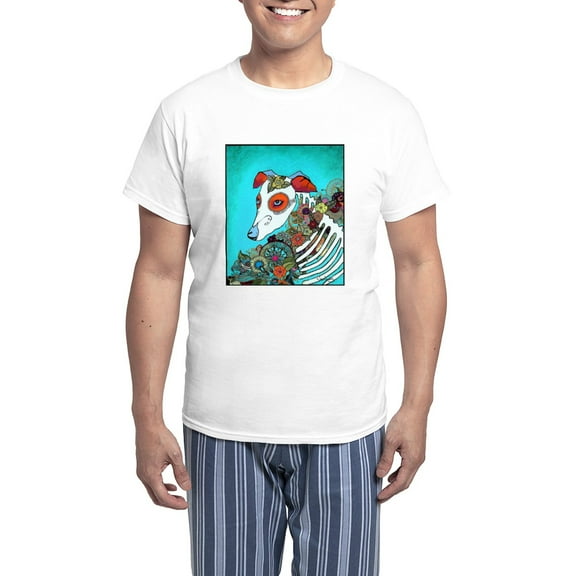 CafePress - Dia Los Muertos, Day Of The Dead Dog Men's Light P - Men's Light Loose Fit Cotton Pajama Set