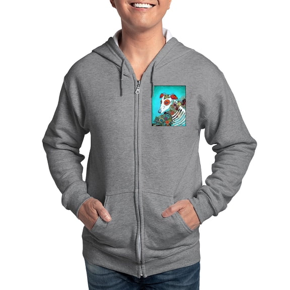 CafePress - Dia Los Muertos, Day Of The Dead Dog Zip Hoodie - Zip Hoodie, Classic Hooded Sweatshirt with Metal Zipper