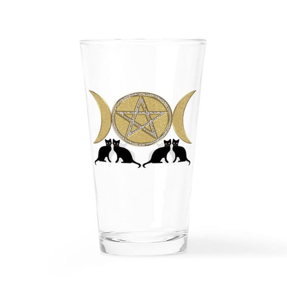 CafePress - Diamond Pentagram Cats - Pint Glass, Drinking Glass, 16 oz. CafePress