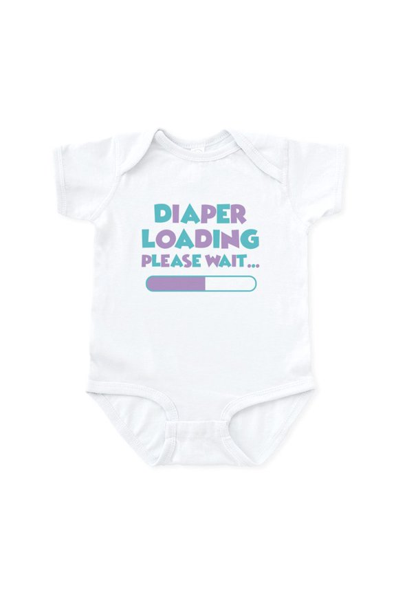 - Diaper Loading Please Wait Baby Light Bodysuit - Baby Light Bodysuit, Size Newborn - 24 Months