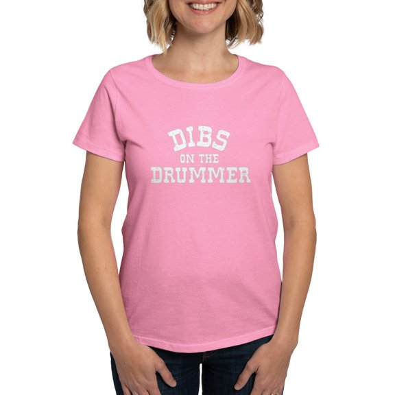 CafePress - Dibs On The Drummer T Shirt - Women's Traditional Fit Dark T-Shirt