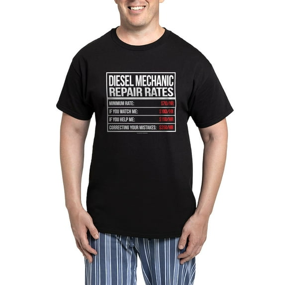 CafePress - Diesel Mechanic Repair Rates Men's Dark Pajamas - Men's Dark Loose Fit Cotton Pajama Set