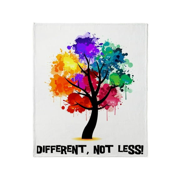 CafePress - Different, Not Less! Throw Blanket - Soft Fleece Throw Blanket, 50"x60" for All Ages