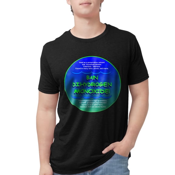 CafePress - Dihydrogenmonoxidecircle Men's Deluxe T Shirt - Mens Tri-blend T-Shirt