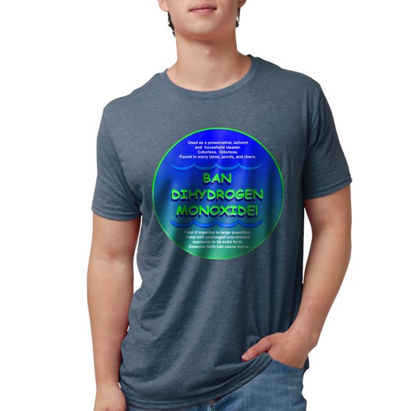 CafePress - Dihydrogenmonoxidecircle Men's Deluxe T Shirt - Mens Tri-blend T-Shirt