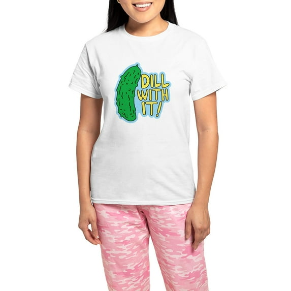 CafePress - Dill With It Pajamas - Women's Short Sleeve Print T-Shirt and Pants Light Cotton Pajama Set