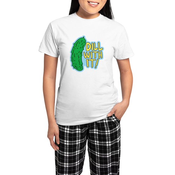 CafePress - Dill With It Pajamas - Women's Short Sleeve Print T-Shirt and Pants Light Cotton Pajama Set