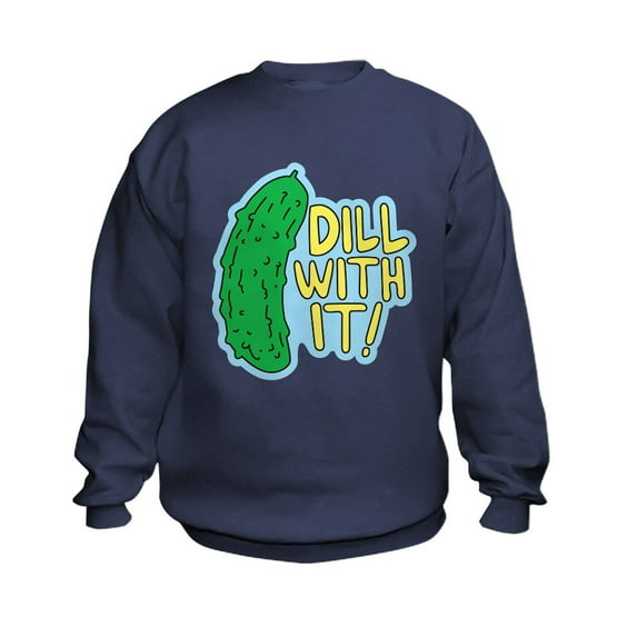 CafePress - Dill With It Sweatshirt - Kids Sweatshirt, Youth Crew Neck Sweatshirt