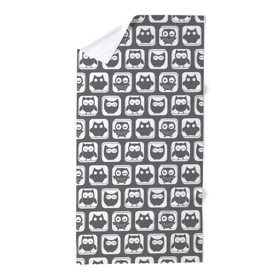CafePress - Dim Gray And White Owl Pattern - Large Beach Towel, Soft 30"x60" Towel with Unique Design