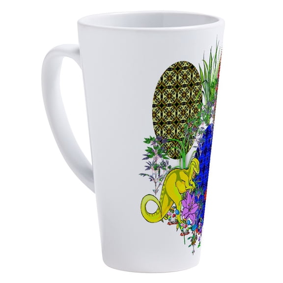 CafePress - Dinosaur Easter Eggs 17 Oz Latte Mug - 17 Oz White Ceramic Latte Mug