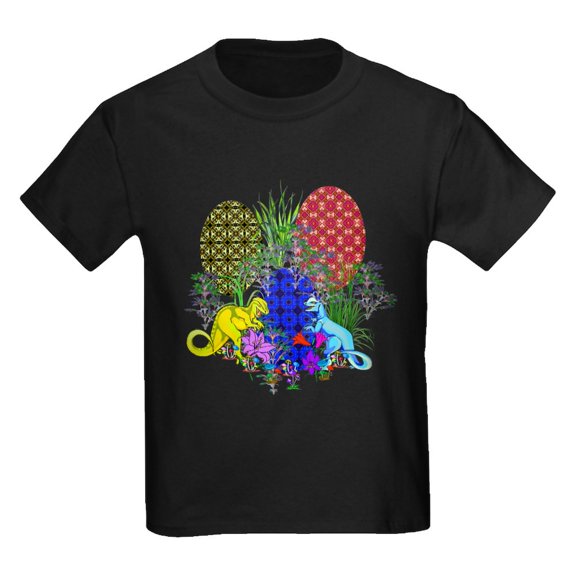 CafePress - Dinosaur Easter Eggs Kids Dark T Shirt - Dark T-Shirt Kids XS-XL